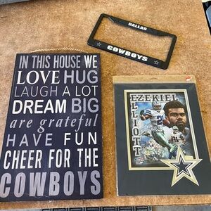 NFL Dallas Cowboys Wall Art and Frame Set - Black and White